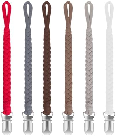 Pokipaw Pacifier Clip for Boys and Girls 6 Pack Baby Pacifier Holder Leash by Pokipaw