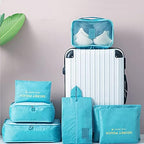 7 Set Packing Cubes, Travel Foldable Luggage Organizers Storage Bag Accessories - Image 4
