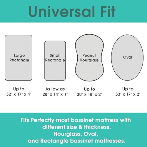 Stretch Fitted Bassinet Sheet Set BROLEX 2 Pack Cradle Sheets - Image 2