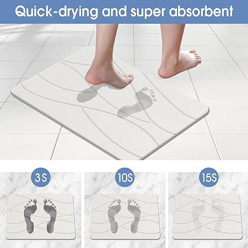 VEELOIM Stone Bath Mat, Diatomaceous Earth Shower Mat - Image 4