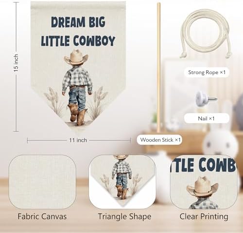KYTWSFWS Western Cowboy Nursery Wall Art Pennant Flag, Boy Nursery Wall Decor - Image 6