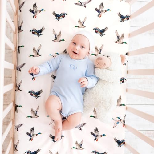 4 Pack Mallard Duck Baby Crib Sheets Neutral Unisex Breathable Fitted Nursery - Image 3