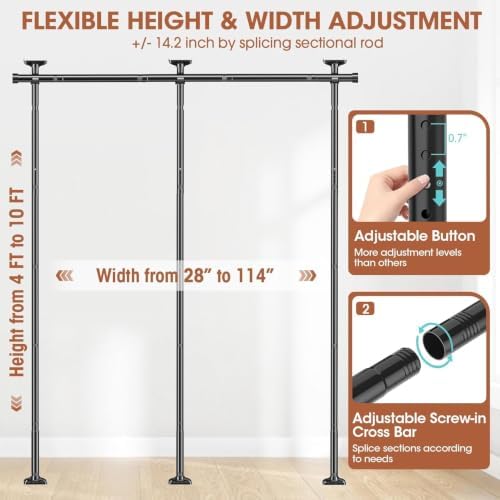 SUNALLY Room Divider for Separation 28-114in Privacy Wall Divider - Image 2