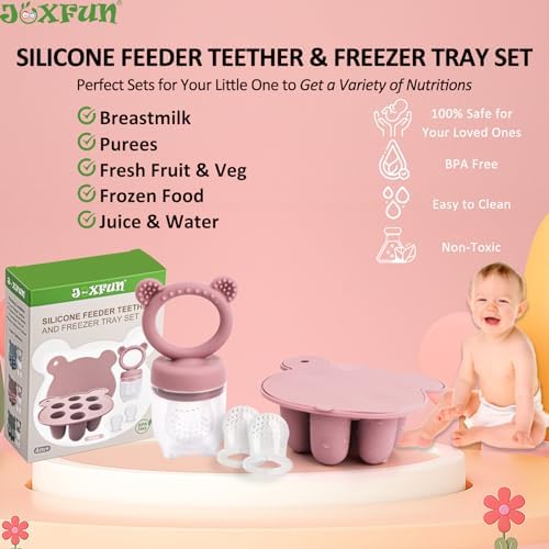 Silicone Baby Fruit Food Feeder & Mini Freezer Nibble Tray, Breastmilk Popsicle - Image 4