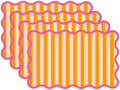 JarThenaAMCS 120 Pcs Summer Stripe Scalloped Paper Placemats Sunset Soiree by JarThenaAMCS