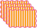 JarThenaAMCS 120 Pcs Summer Stripe Scalloped Paper Placemats Sunset Soiree by JarThenaAMCS