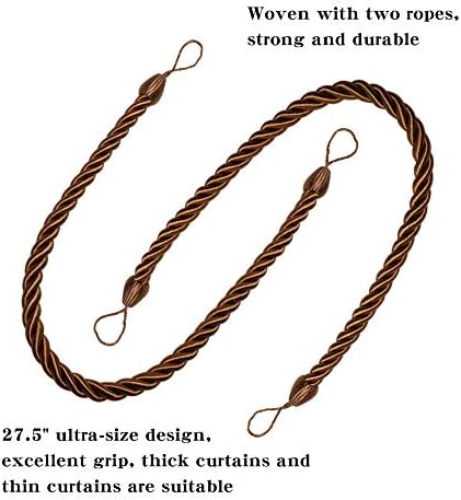 BEL AVENIR Curtain Rope Tiebacks, Drapery Rope Holdbacks - Image 3