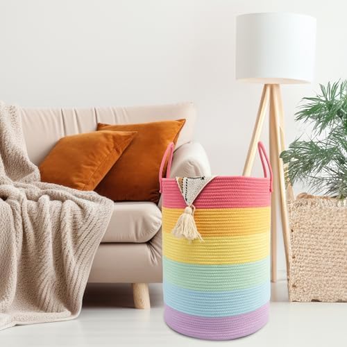 Woven Cotton Rope Laundry Basket - Image 5
