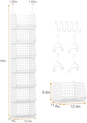 7 Tier Hanging Closet Organizer and Storage, Foldable Wire Closet Shelving - Image 3