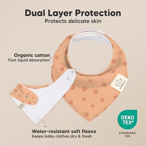 8pk Organic Baby Bandana Bibs for Drooling and Teething - Image 2