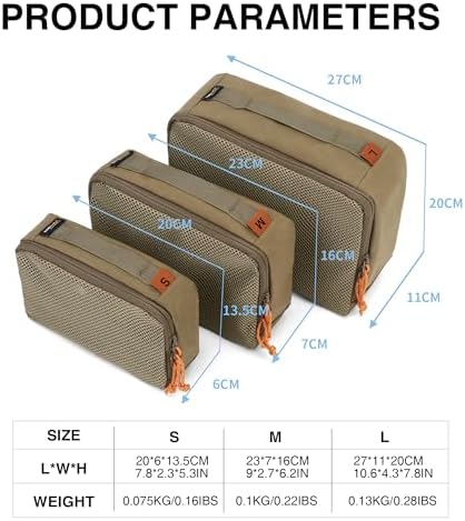 Mardingtop Packing Cubes for Travel, 3 Pack Cordura Tactical Luggage Organizer - Image 2