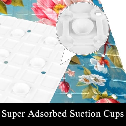 Bath Tub Shower Mat, Washable Bathtub Floor Mats, Suction Cups and Drain Holes - Image 3