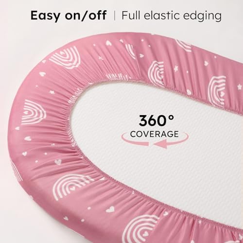 Baby Bassinet Sheets, 3 Pack Fitted Bassinet Mattress Sheets, Compatible - Image 6