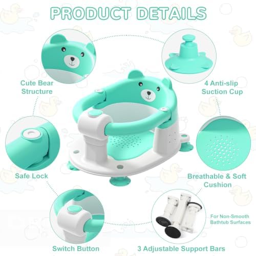 Baby Bath Seat for Babies 6 Months & up, Non-Slip Toddler Bath Seats for Babies - Image 3