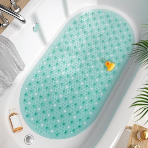 HITSLAM Oval Bathtub Mat Non Slip, 27x15 Inch Bubble Bath Tub Mat by HITSLAM