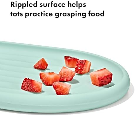 OXO Tot Textured Suction Plate & Spoons Set, Baby Led Weaning Supplies - Image 2