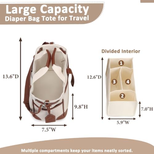 Canvas Diaper Bag Organizer, Diaper Caddy Nursery Storage, Baby Gift Basket - Image 3