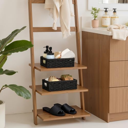 StorageWorks Wicker Baskets for Organizing, Paper Rope Black Baskets - Image 2