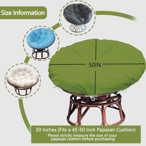 Papasan Cushion Cover Only, 50in Outdoor Indoor Papasan Chair Cushion Cover - Image 2