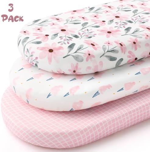 Yoofoss 3-Pack Bassinet Sheets for Girls Universal Fit - Image 5