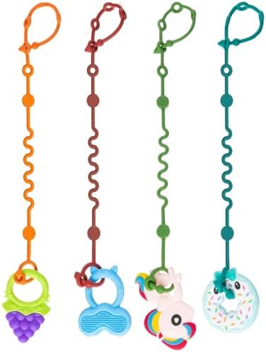 LittleHugs Toy Straps for Baby, Silicone Tether Pacifier Clip, No Throw Travel by LittleHugs