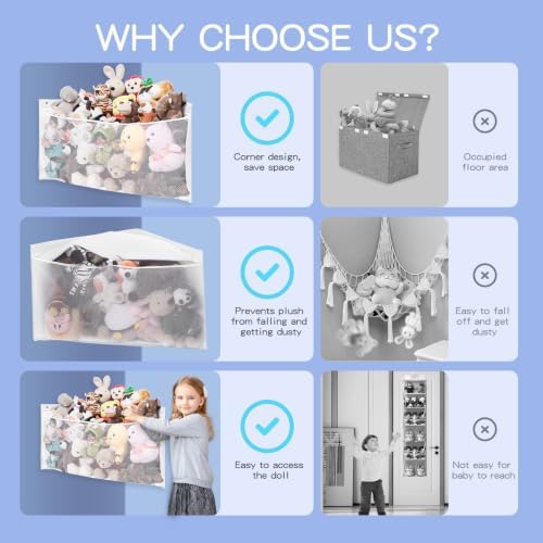 2PCS Large Corner Stuffed Animal Storage - Image 6