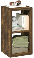 Furinno Cubicle 2-Cube Book Shelf, Extra Thick Frame Bookshelf, Amber Pine by Furinno-FitsYourSpaceFitsYourBudget