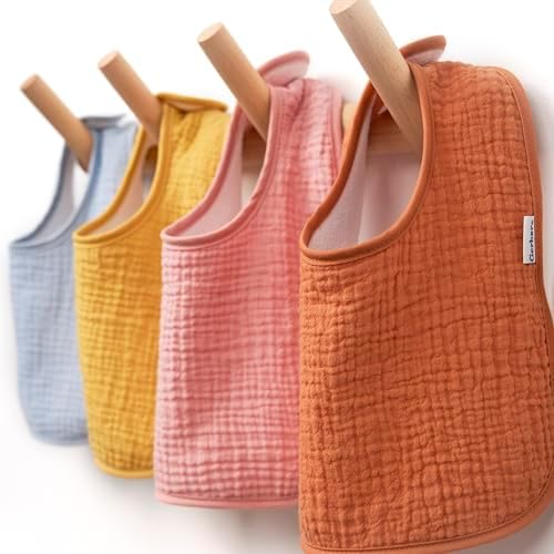 Gerber Baby Boys & Girls Muslin 8 Pack Drooling Bibs - Image 4