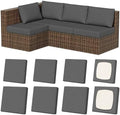8Pcs Outdoor Cushion Covers, Stretch Patio Furniture Couch Chair Slipcovers by VORSHAPE