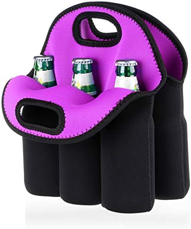 Hipiwe 6 Slot Beer Can Carrier Neoprene Water Drinks Bottle Cooler Tote Bag by Hipiwe