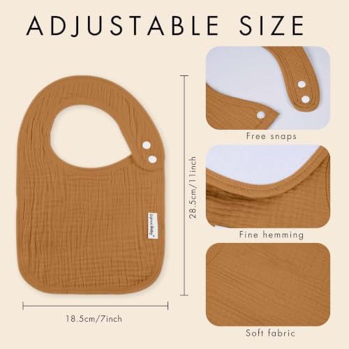 Muslin Baby Bibs for Drooling and Teething, Bibs for Boys Girls - Image 6