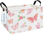 Rectangular Collapsible Pink Butterfly Storage Basket Nursery Organizer by LANGYASHAN