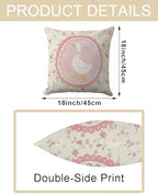 Goose Pillow Cover 18x18 Inch – Vintage Coquette Pink Floral Throw Pillow Case - Image 6