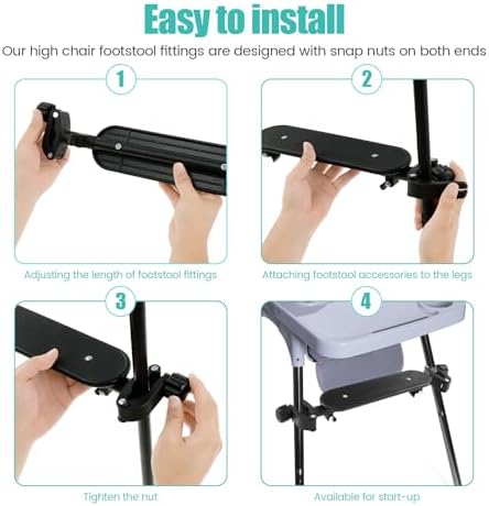 Universal High Chair Foot Rest Adjustable 40cm-48cm Baby Chair Footrest Easy - Image 5