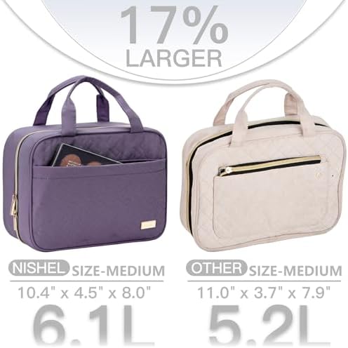 NISHEL Travel Toiletry Bag for women, Portable Hanging makeup Organizer - Image 3