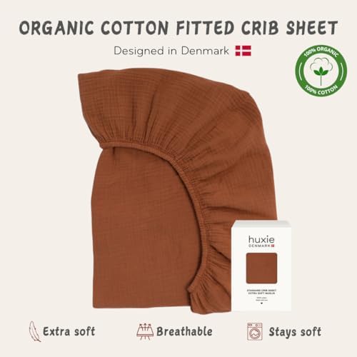 Crib Sheets, 100% Organic Cotton Muslin, Fitted 28"x52" Standard - Image 5