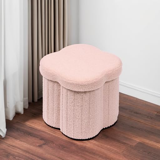 B FSOBEIIALEO Storage Ottoman Cube, Flowers Shaped Ottomans - Image 6