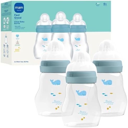 MAM 6oz Pure Glass Feel Good Anti-Colic 0+ Months Baby Bottle by MAMBabyUSA