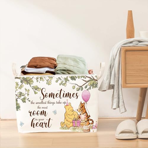 Winnie Nursery Decor, the Pooh Baby Stuff, Winnie Storage Nursery Basket - Image 6