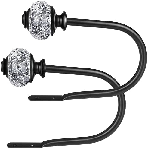 USFOOK Black Curtain Holdbacks, Decorative Drapery Tiebacks, 2 Pack/1 Pair by USFOOK