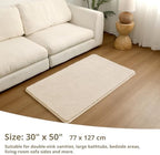 Polyester Bathroom Rug 30"x50" Beige, Large Soft Shaggy Bath Mat - Image 2
