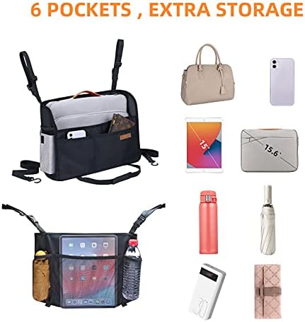 WLLWOO Car Net Pocket Organizer Purse Holder Console Front Seat Storage - Image 5