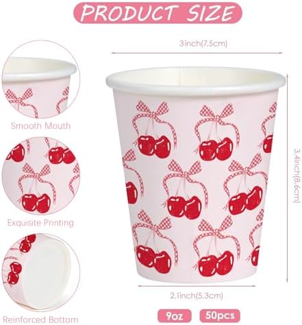 WRAPAHOLIC 9oz Pink Paper Cups - Image 2