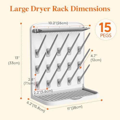 Lifewit 15-Hooks Baby Bottle Drying Rack - Image 6