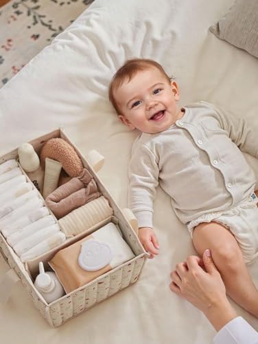 Diaper Caddy Organizer, Cute Floral Nursery Storage Basket, Soft Portable - Image 2