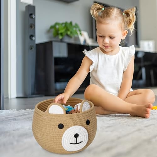 PandaEar Cotton Rope Baby Basket, Baby Gift Basket Nursery Laundry Organizer - Image 5