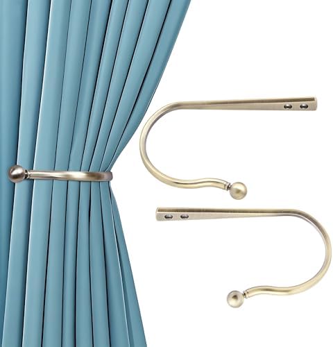 Mini Ball Curtain Holdbacks 4 Pack, Solid Zinc Alloy Wall Mounted Curtain - Image 2