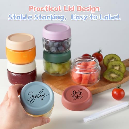 Glass Baby Food Storage Containers, Baby Food Jars, 8 Pack Small Glass - Image 4