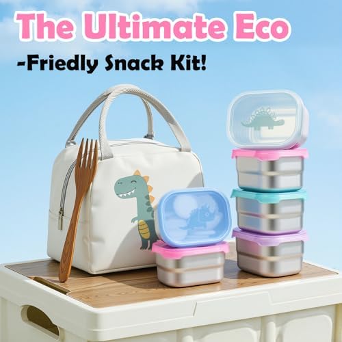 Tanjiae 6-Pack 8oz Small Stainless Steel Snack Containers - 230mL Leakproof - Image 6