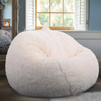 Fluffy Stuffed Animal Storage Bean Bag Chair Cover, Faux Fur Comfy Bean Bag by Unknown